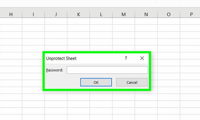 unprotect excel sheeet by typing password