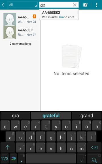 Android sms search