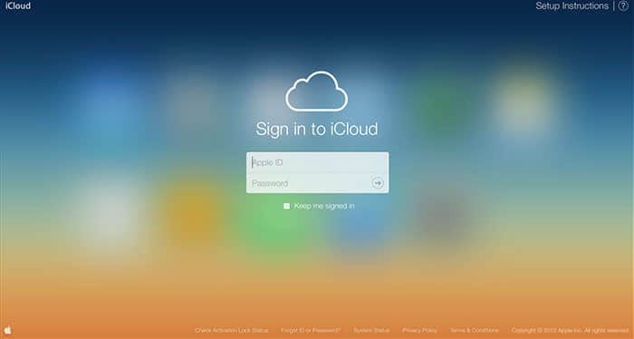 sign in icloud contacts