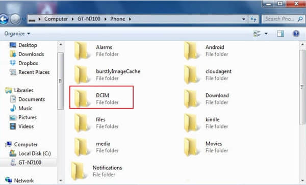 backup android dcim folder