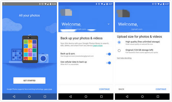 backup android google photos