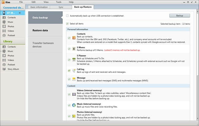 backup samsung data kies