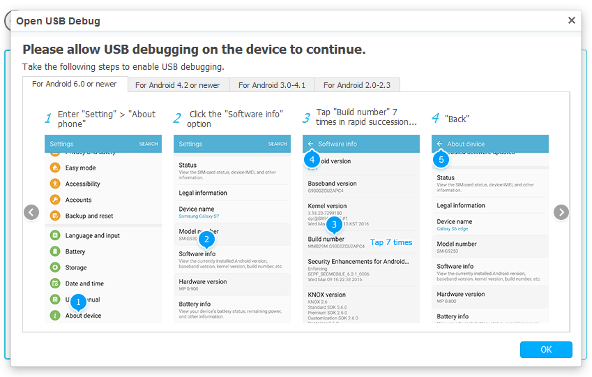 open usb debug on android