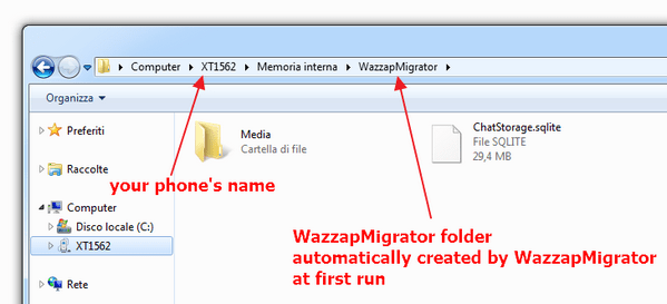 windows wazzapmigrator folder