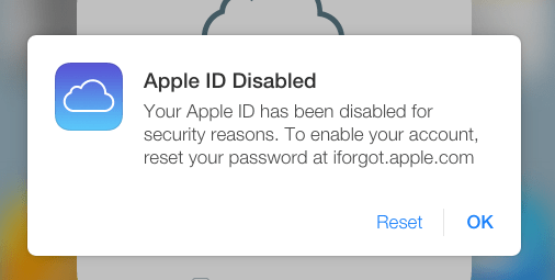 why apple id disabled