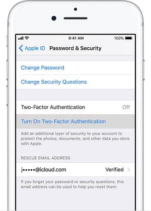 apple id password security change password