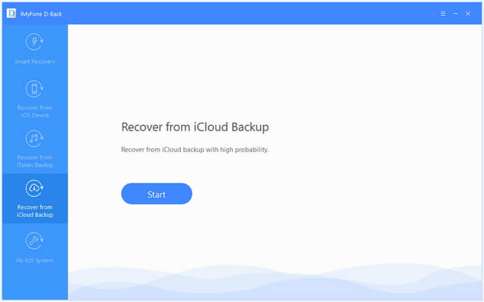 choose recover from icloud backup mode