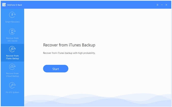 click Start to scan deleted notes from iTunes backup