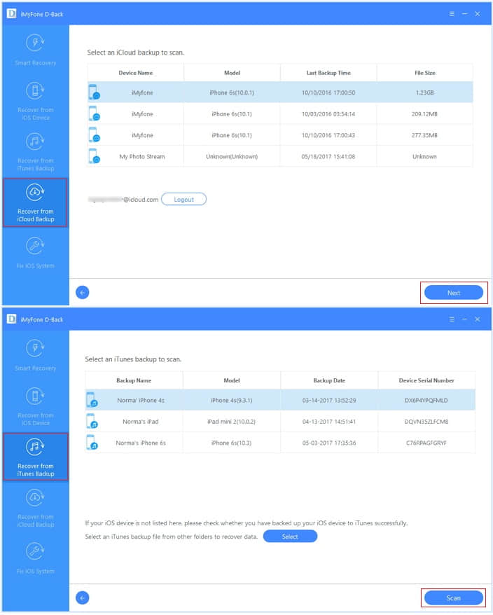 download the backup files