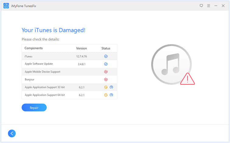 your itunes is damaged