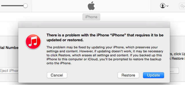 restore iphone by enterring recovery mode