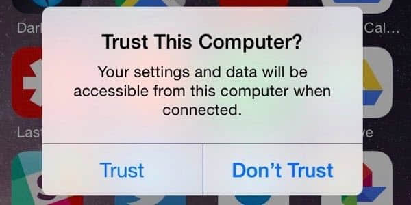 trust this computer iphone