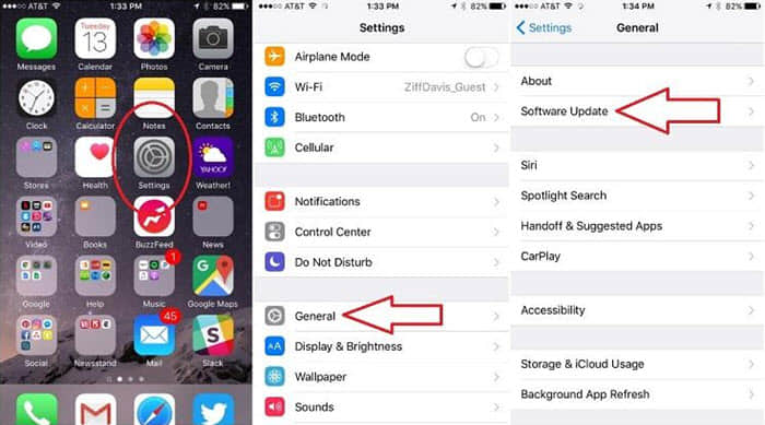 update software on iphone