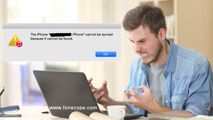 iphone cannot be synced because it cannot be found