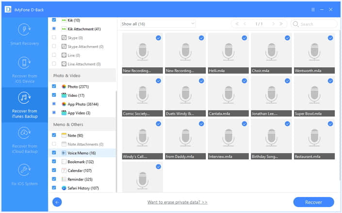 retrieve voice memos form itunes backup