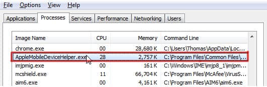 end process AppleMobileDeviceHelper.exe