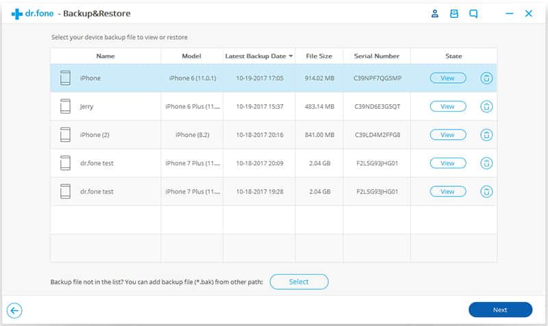 view backup history ios