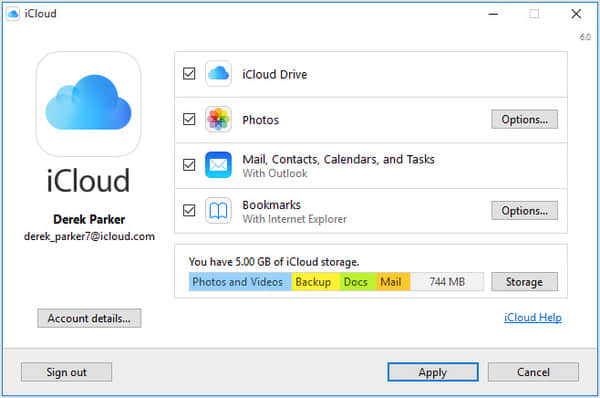 apply setting on icloud driver and download
