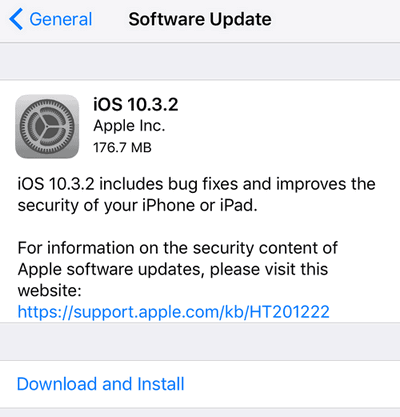 check software updare on iphone