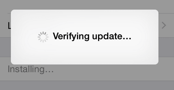 ios stuck on verifying update