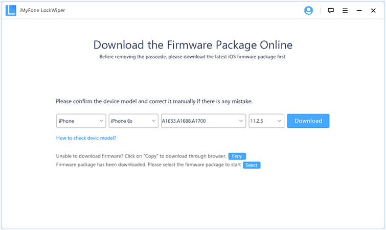 download the right firmware for locked iphone ipad