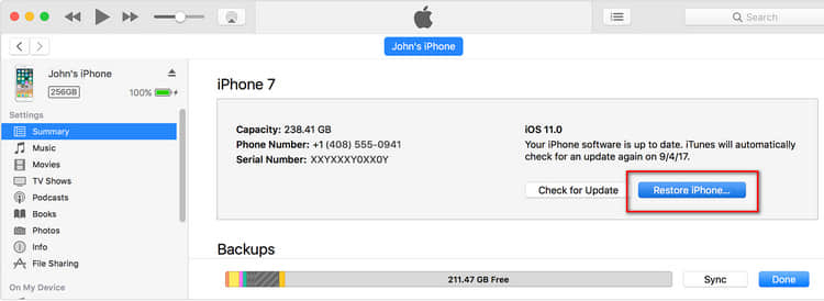 restore iphone after syncing data