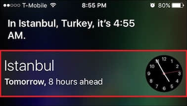 tap on siri clock screen