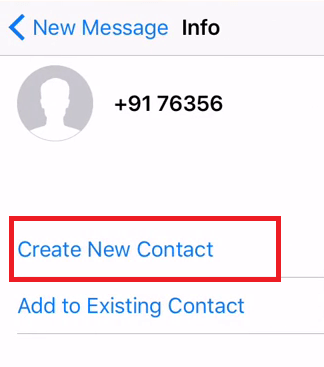 create new contact to add infomation