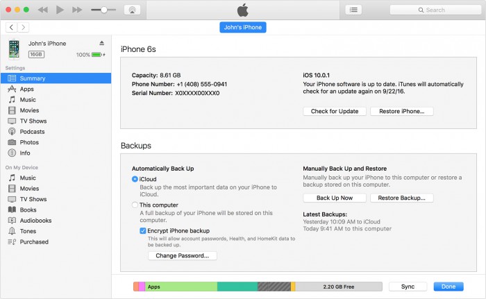 restore disappeared text messages from iTunes