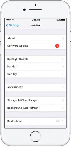 go to settings to update ios system to fix stop iphone freezing