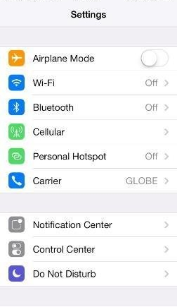 turn off airplane mode iphone