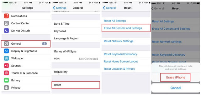 erase all content and settings fix iphone alarm