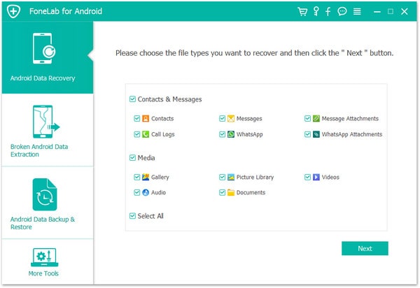 choose scan data types android