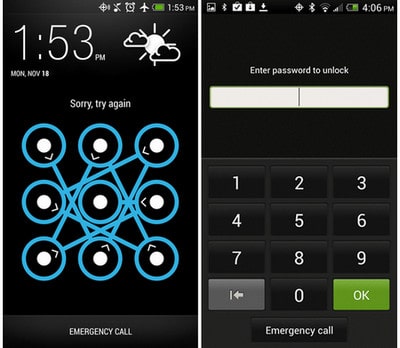 unlock pattern in android phone