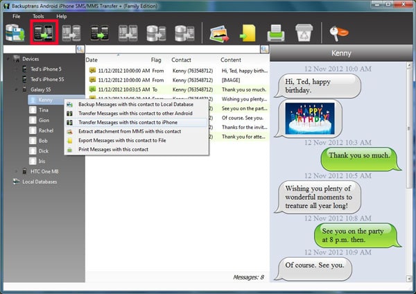 copy android sms mms to iphone by contact mac