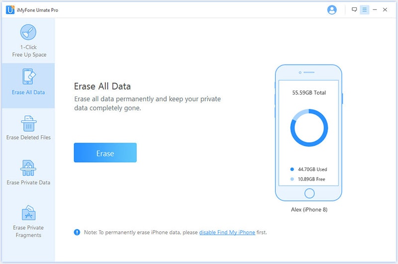 erase ipad data without iTunes