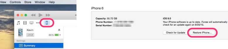 reset iphone with itunes to fix iphone slow issue