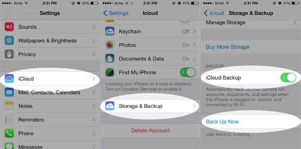 back up all data before erasing old iphone