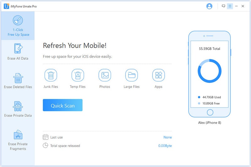 check storage space of your ios device