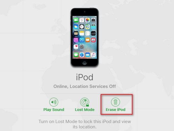 erase disabled ipod via icloud