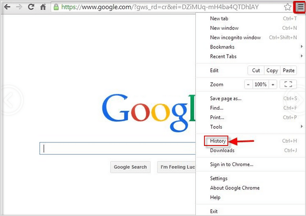 How to remove google search history on ipad