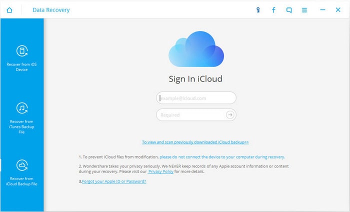 recover ios device from icloud backup drfone