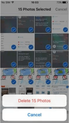 delete bulk photos on iphone with photos app