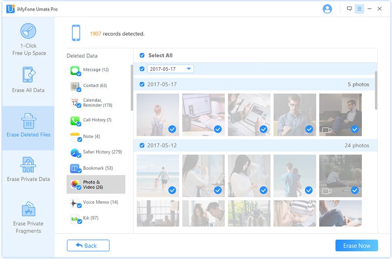 erase deleted photos on iphone via imyfone umate pro