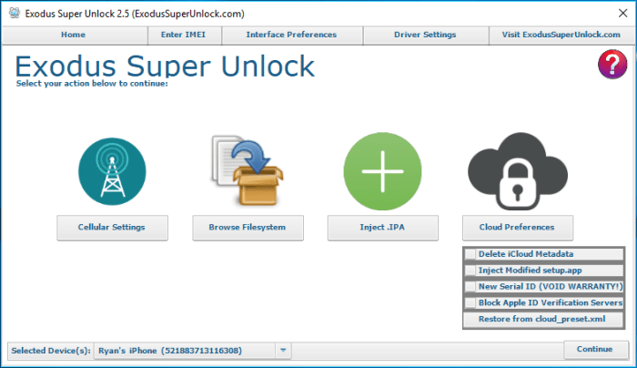 Exodus Super Unlock software, free download Mac