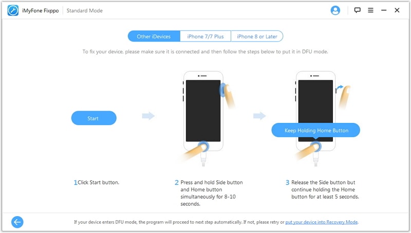 put your device into dfu mode