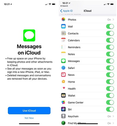 icloud messages sync ios 12