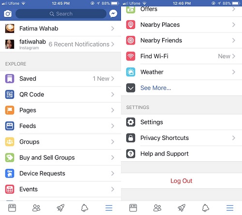 clear facebook app cache iphone