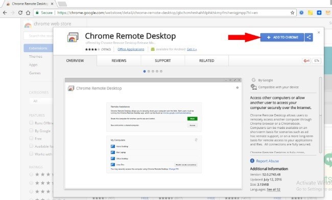 add chrome remote desktop to download imessage