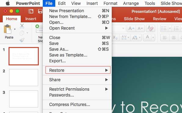 recover previous version of powerpoint file ppt mac